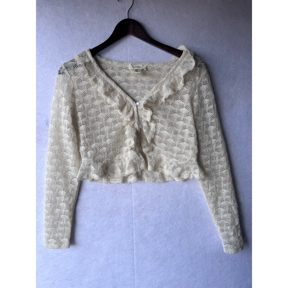Cottagecore Cream Sheer Lace Ruffle Top Regency Renaissance Coquette